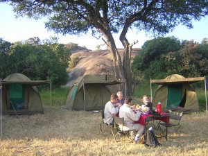 Real tourists budget camping Tanzania